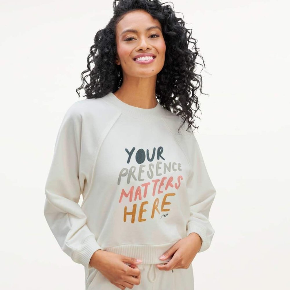 Splendid MHN Eco Fleece Wild and Free Pullover in Porcelain